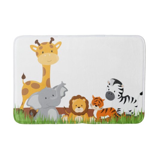 Tapis de bain mignon d'animaux de bébé de jungle (Devant)