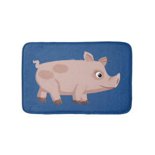 Tapis de bain mignon de porc de bande dessinée