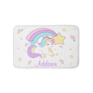 Tapis De Bain Mignon Licorne Arc-en-Ciel Magique Personnalisé su