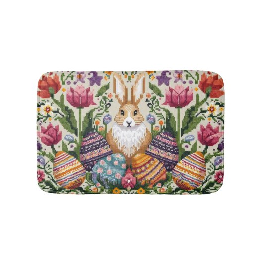 Tapis De Bain Mignonne/Colorée Printemps/Pâques (Devant)