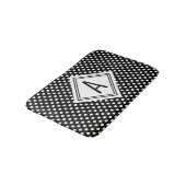 Tapis De Bain Mignonne fille noir Pois Monogramme (Angle)