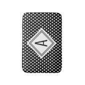 Tapis De Bain Mignonne fille noir Pois Monogramme (Devant (Vertical))