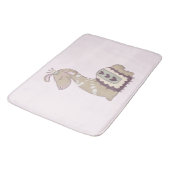 Tapis De Bain Mignonne Llama Princesse portant une couronne (Angle)