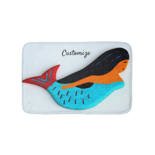 Tapis De Bain Mignonne sirène bleue Thunder_Cove