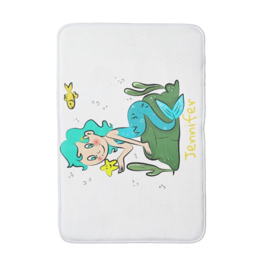 Tapis De Bain Mignonne sirène de dessin (Devant (Vertical))