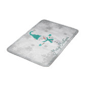 Tapis De Bain Mignonne turquoise Snowman Mat de bain de vacances (Angle)