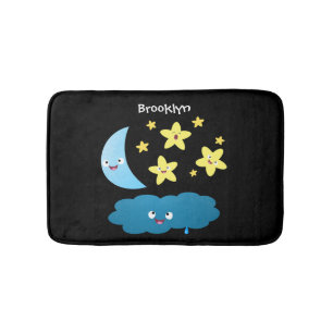 Tapis De Bain Mignons étoiles chantant, lune et bande dessinée d