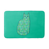 Tapis De Bain Milieu du siècle moderne Chat, Mint et Lime Vert (Devant)