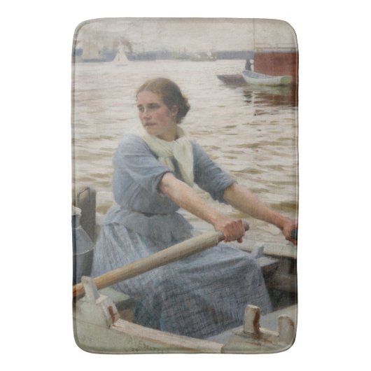 Tapis De Bain Milk Maid sur un bateau à rames (par Albert Edelfe (devant Vertical)