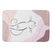 Tapis De Bain Mini Chat Noir Formes Boho Bio Monogramme (Devant)