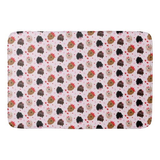Tapis De Bain Mini Goldendoodle Chiens Valentines Day (Devant)