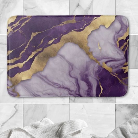 Tapis De Bain Mini-scandinave Chic Lilac Marbre pourpre