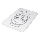 Tapis De Bain Minimalist Woman Face Line Art Bath Mat (Angle)