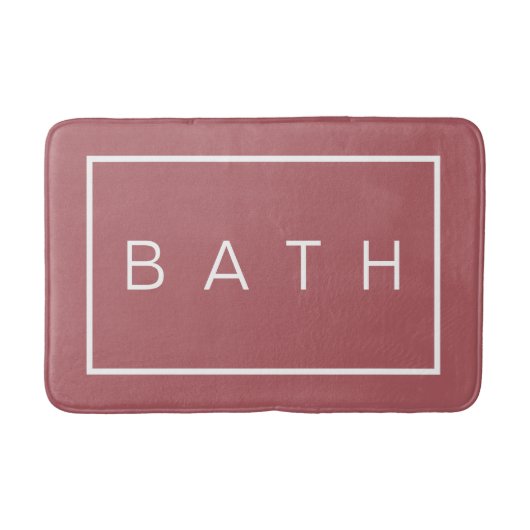 Tapis De Bain Minimaliste moderne Dusty Rose blanc (Devant)