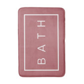 Tapis De Bain Minimaliste moderne Dusty Rose blanc (Devant (Vertical))