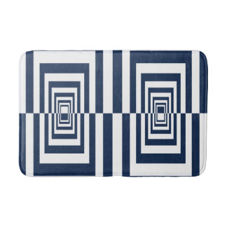 Tapis De Bain Minimaliste Moderne Géométrique Bleu Marine