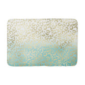 Tapis De Bain Mint Aquarelle Ombre Glam Or Leopard (Devant)