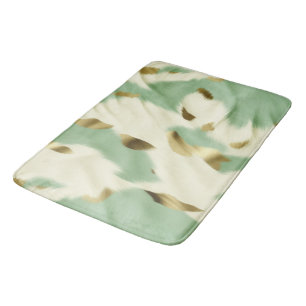 Tapis De Bain Mint Green Cream Gold Cowhide