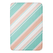 Tapis De Bain Mint Green et Peach Modern Strips (devant Vertical)