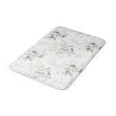 Tapis De Bain Mint Green Pastel Floral Greenery Motif (Angle)