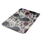 Tapis De Bain Minuit Bleu Bourgogne Inky Floral Almond Beige (Angle)