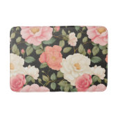 Tapis De Bain Minuit Fleur Élégance Blush Roses Rose Rose foncé (Devant)
