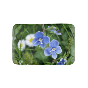 Tapis De Bain minuscules fleurs bleues