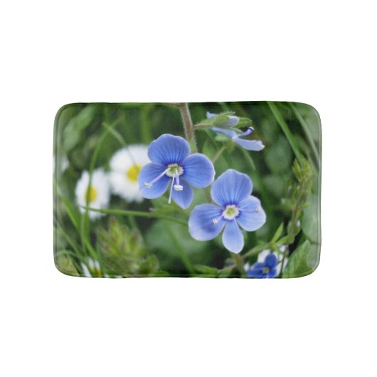 Tapis De Bain minuscules fleurs bleues (Devant)