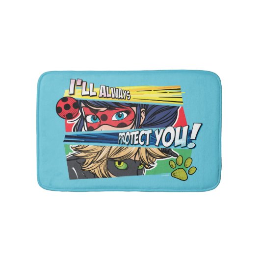 Tapis De Bain Miraculous Ladybug & Cat Noir toujours vous protég (Devant)