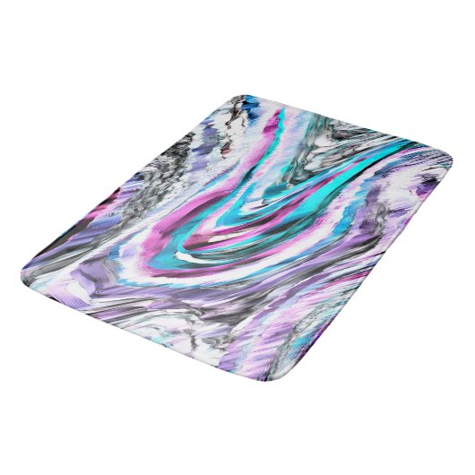 Tapis De Bain Misto de gradiente e chuviscado, ciano e rose (Angle)