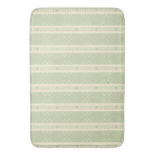 Tapis De Bain Misty Green et crème Jaune Motif rayé (devant Vertical)