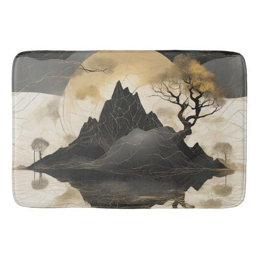 Tapis De Bain Misty Mountain Black & Gold (Devant)