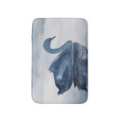 Tapis De Bain Misty Reflections | Moody Dusty Blue Swan sur le l (Devant (Vertical))