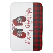 Tapis De Bain mitaines de Joyeux Noël (devant Vertical)