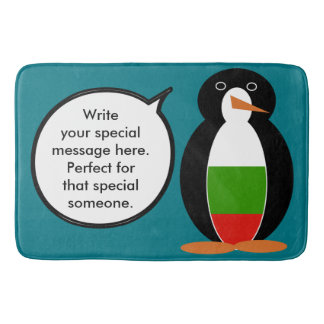 Tapis De Bain Mme Pingouin parlante bulgare personnalisée