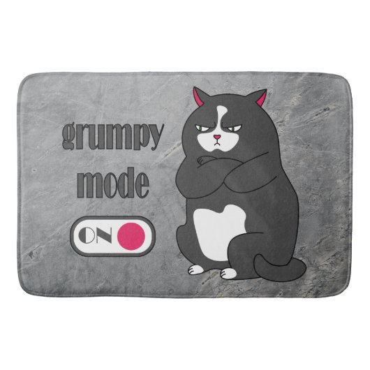 Tapis De Bain Mode grumeux sur drôle de gros chat (Devant)