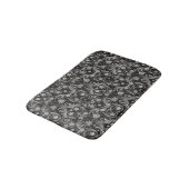 Tapis De Bain Modèle classique noir et gris Damas (Angle)