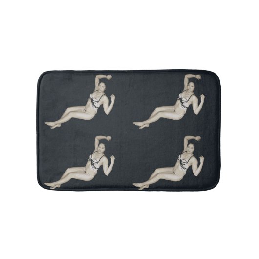 Tapis De Bain modèle de bikini sur le noir (Devant)