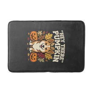 Tapis De Bain Modèle de Corgi Halloween Hey There Pumpkin