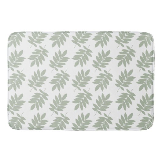 Tapis De Bain Modèle de feuille âgée vert+blanc (Devant)