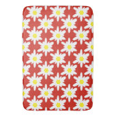 Tapis De Bain Modèle de fleurs blanches Edelweiss en rouge (devant Vertical)