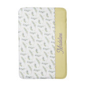 Tapis De Bain Modèle de monogramme de branche d'olive vert sauge (Devant (Vertical))