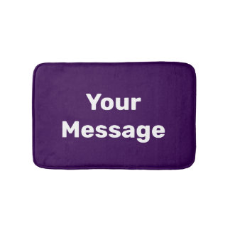 Tapis De Bain Modèle de texte de message simple violet et blanc