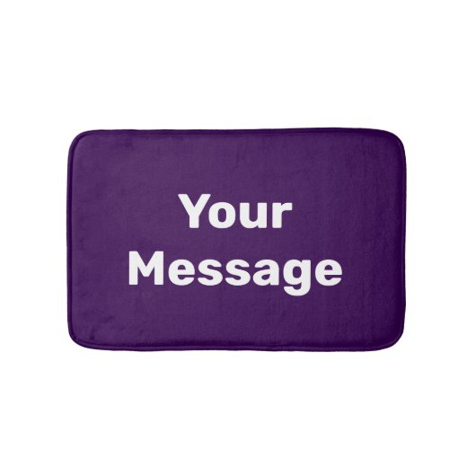 Tapis De Bain Modèle de texte de message simple violet et blanc (Devant)