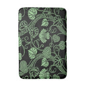 Tapis De Bain Modèle floral antique noir et vert (Devant (Vertical))
