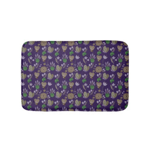 Tapis De Bain Modèle floral bleu