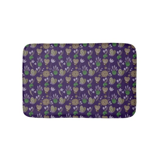 Tapis De Bain Modèle floral bleu (Devant)