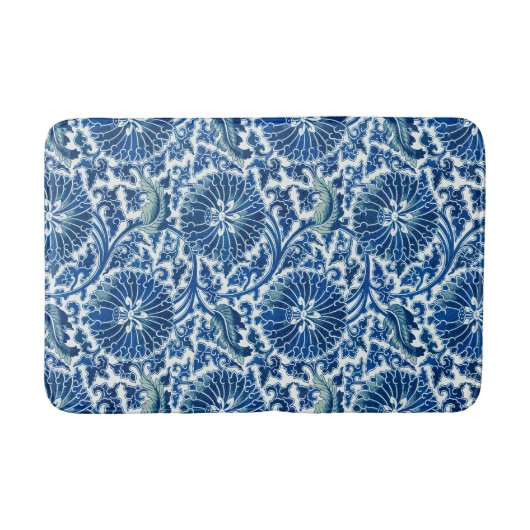 Tapis De Bain Modèle floral chinois bleu (Devant)
