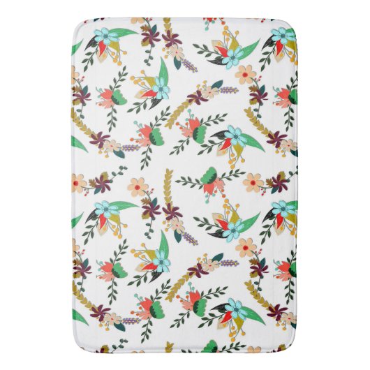 Tapis De Bain Modèle floral clair simple (devant Vertical)