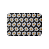 Tapis De Bain Modèle floral dahlia blanc sur noir (Devant)
